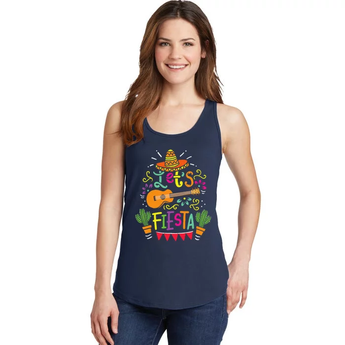 Lets Fiesta Cinco De Mayo Party Lets Fiesta Mexican Ladies Essential Tank