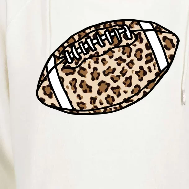 Leopard Football Cute Gift Womens Funnel Neck Pullover Hood