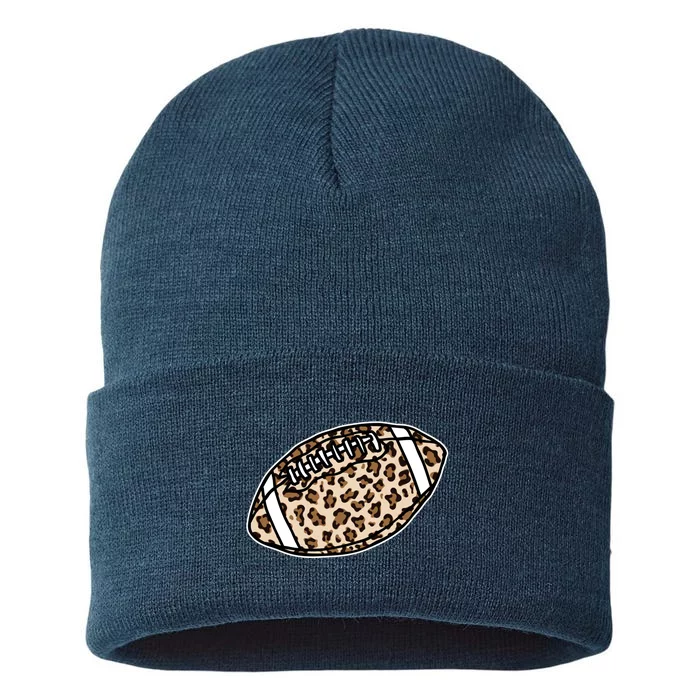 Leopard Football Cute Gift Sustainable Knit Beanie