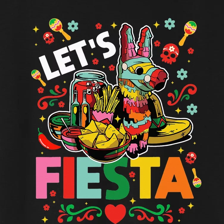 Let's Fiesta Cinco De Mayo Camisa Mexicana Hombre Women's Crop Top Tee