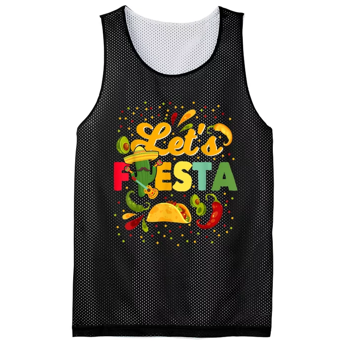 Lets Fiesta Cinco De Mayo Camisa Mexicana Para Hombres Mujeres Y NiñOs Mesh Reversible Basketball Jersey Tank