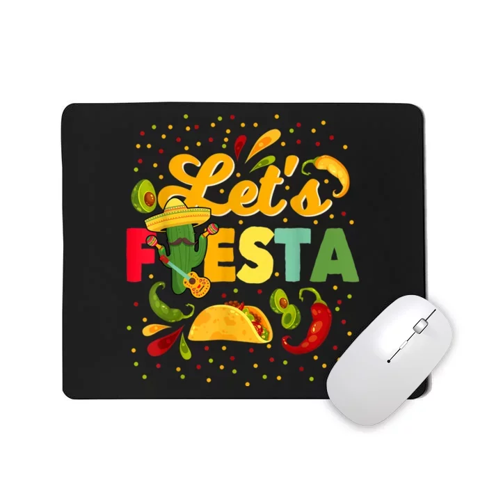 Lets Fiesta Cinco De Mayo Camisa Mexicana Para Hombres Mujeres Y NiñOs Mousepad