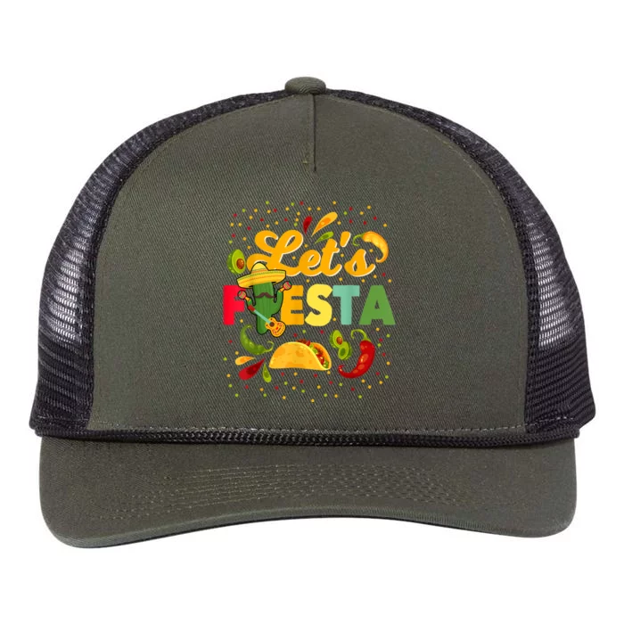 Lets Fiesta Cinco De Mayo Camisa Mexicana Para Hombres Mujeres Y NiñOs Retro Rope Trucker Hat Cap