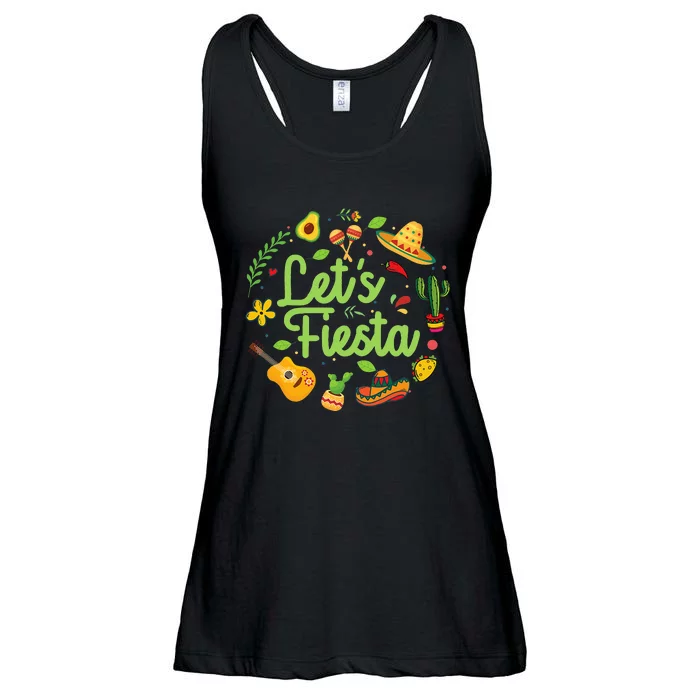 Let's Fiesta Cinco De Mayo Mexican Party Ladies Essential Flowy Tank