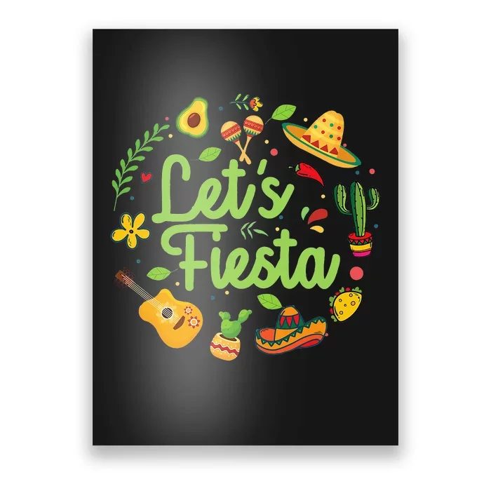 Let's Fiesta Cinco De Mayo Mexican Party Poster