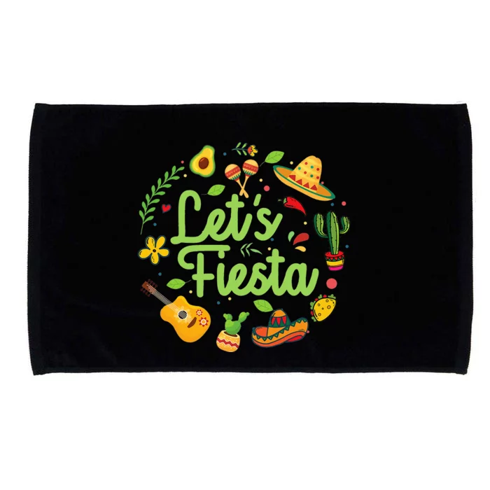 Let's Fiesta Cinco De Mayo Mexican Party Microfiber Hand Towel