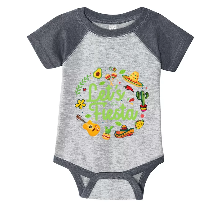 Let's Fiesta Cinco De Mayo Mexican Party Infant Baby Jersey Bodysuit