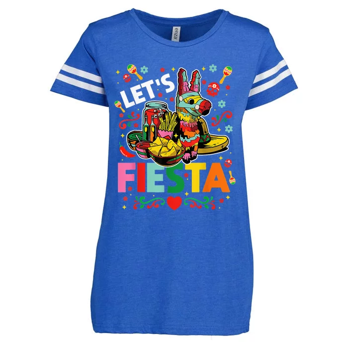 Let's Fiesta Cinco De Mayo Mexican Theme Party Guitar Lover Enza Ladies Jersey Football T-Shirt