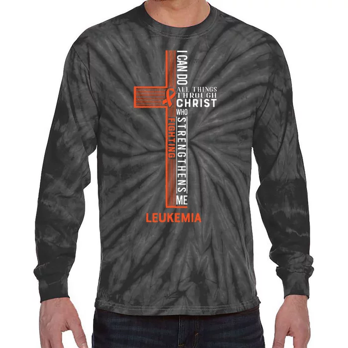 Leukemia Fight Cancer Ribbon (1) Tie-Dye Long Sleeve Shirt