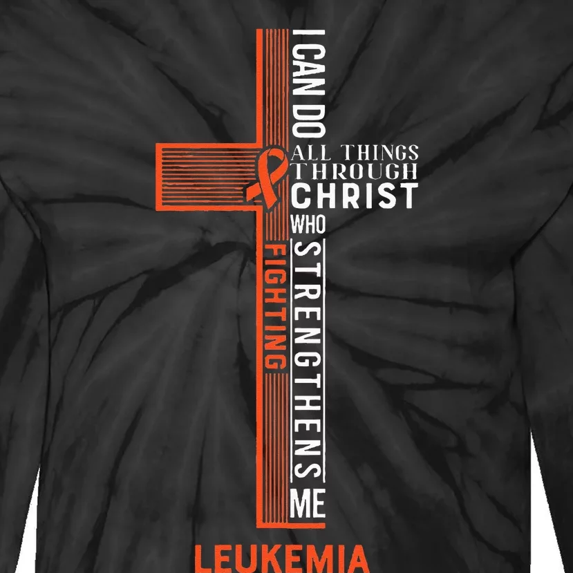 Leukemia Fight Cancer Ribbon (1) Tie-Dye Long Sleeve Shirt