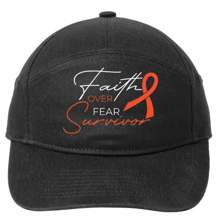 Leukemia Fight Cancer Ribbon 7-Panel Snapback Hat