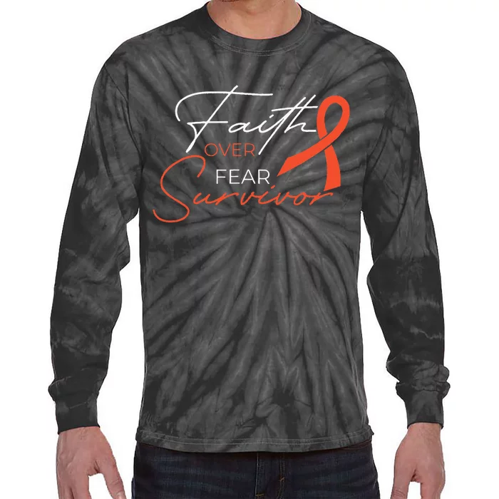 Leukemia Fight Cancer Ribbon Tie-Dye Long Sleeve Shirt