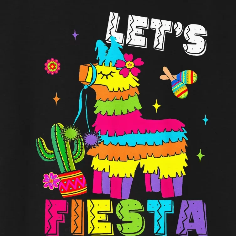 Lets Fiesta Cinco De Mayo Mexican Party Mexico Women's Crop Top Tee