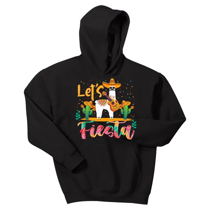 LetS Fiesta Cinco De Mayo Llama Lover Zookeeper Kids Hoodie