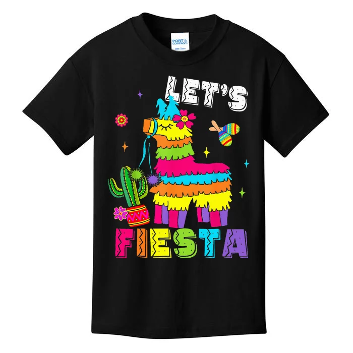 Lets Fiesta Cinco De Mayo Mexican Party Mexico Donkey Pinata Kids T-Shirt