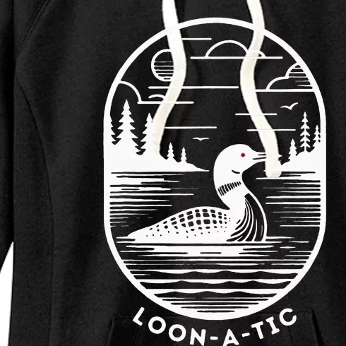 Loonatic Funny Common Loon Minnesota Lake Loon Women's Fleece Hoodie