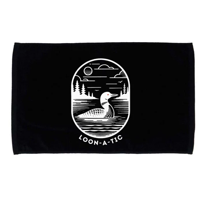 Loonatic Funny Common Loon Minnesota Lake Loon Microfiber Hand Towel