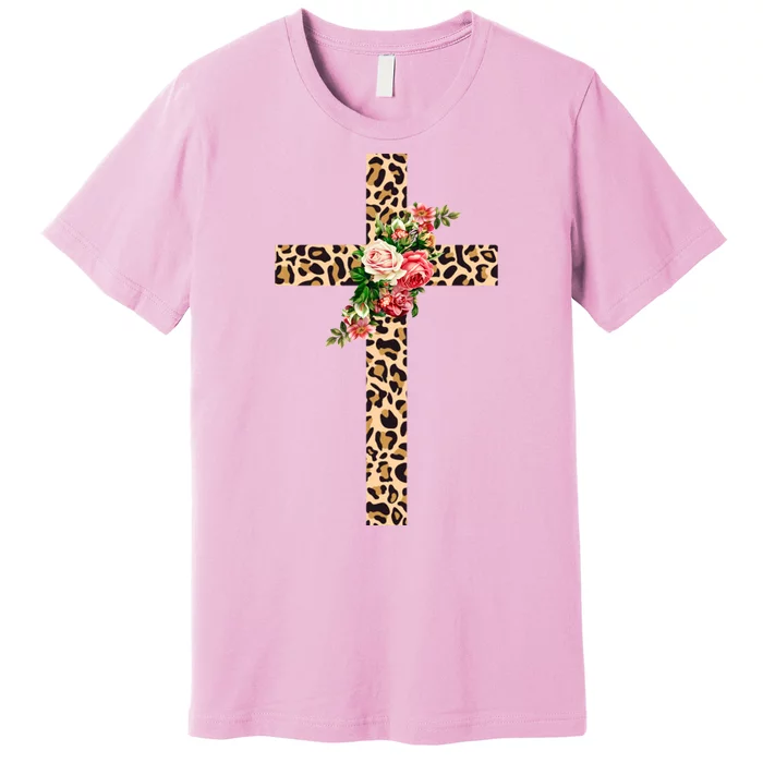 Leopard Flower Cross Premium T-Shirt