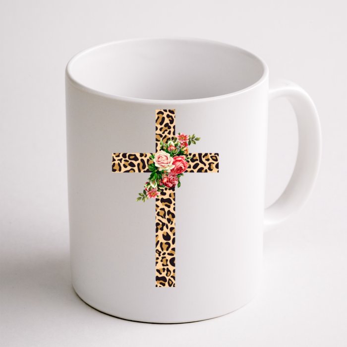 Leopard Flower Cross Front & Back Coffee Mug