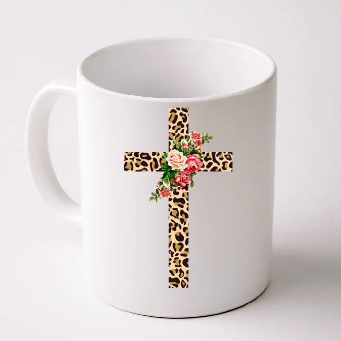 Leopard Flower Cross Front & Back Coffee Mug