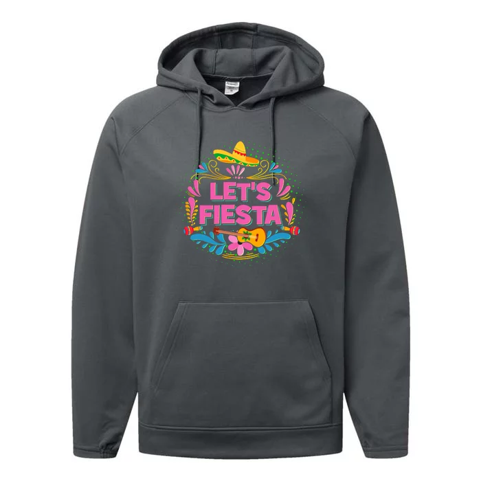 Let's Fiesta Celebrate Cinco De Mayo Performance Fleece Hoodie