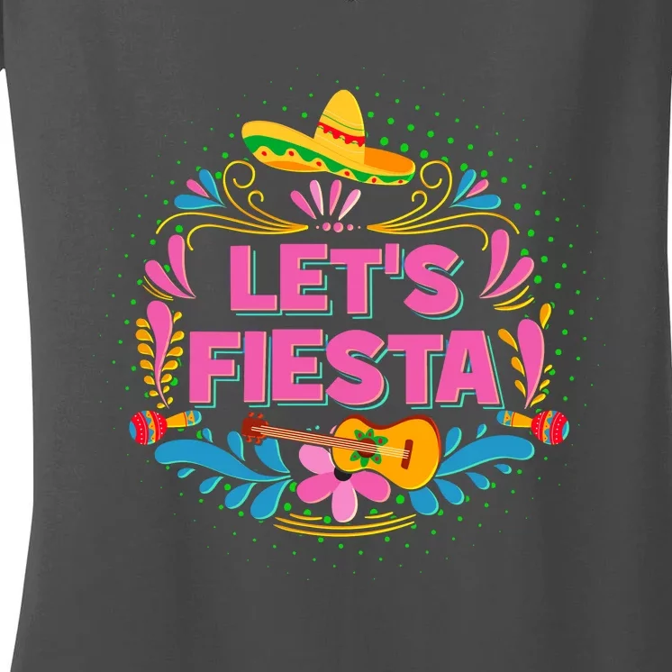 Let's Fiesta Celebrate Cinco De Mayo Women's V-Neck T-Shirt