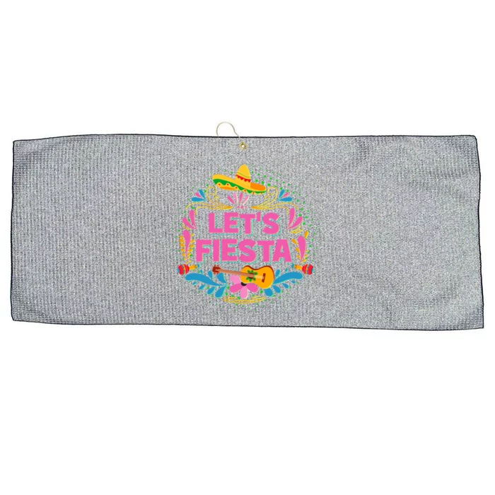 Let's Fiesta Celebrate Cinco De Mayo Large Microfiber Waffle Golf Towel