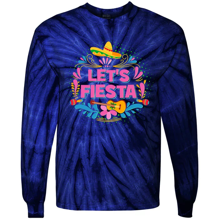 Let's Fiesta Celebrate Cinco De Mayo Tie-Dye Long Sleeve Shirt