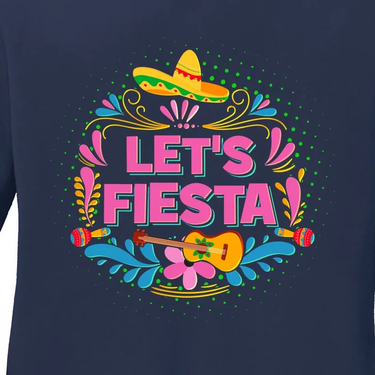 Let's Fiesta Celebrate Cinco De Mayo Ladies Long Sleeve Shirt