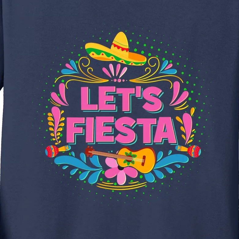 Let's Fiesta Celebrate Cinco De Mayo Kids Long Sleeve Shirt