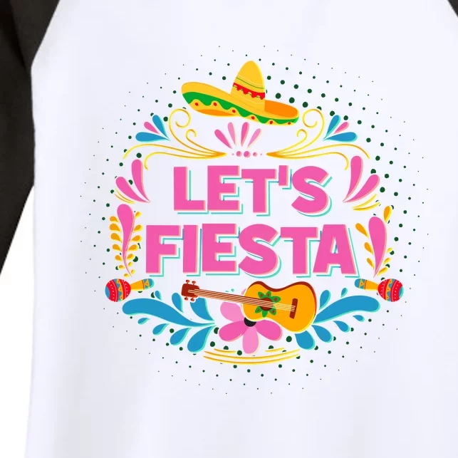 Let's Fiesta Celebrate Cinco De Mayo Women's Tri-Blend 3/4-Sleeve Raglan Shirt