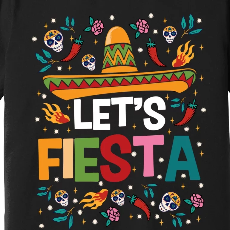 LetS Fiesta Cinco De Mayo Mexican Theme Party Guitar Lover Premium T-Shirt