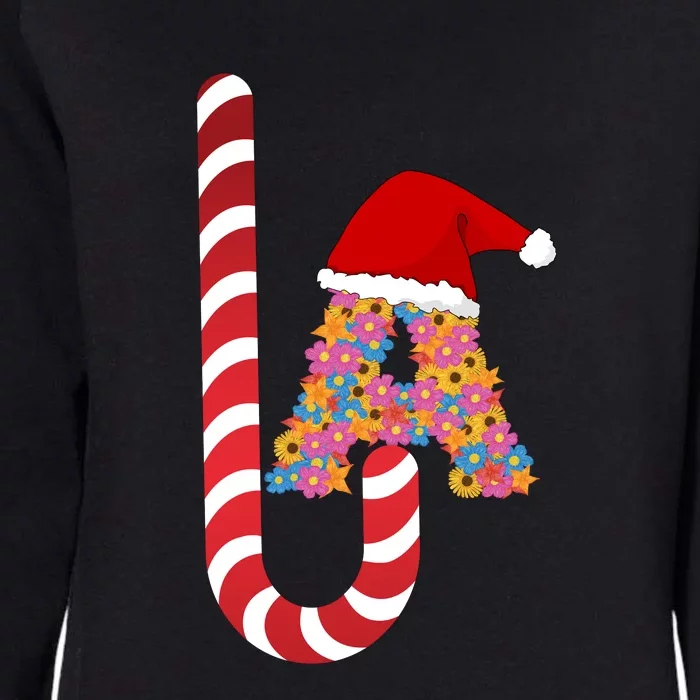 La Funny Christmas Candy Cane Womens California Wash Sweatshirt