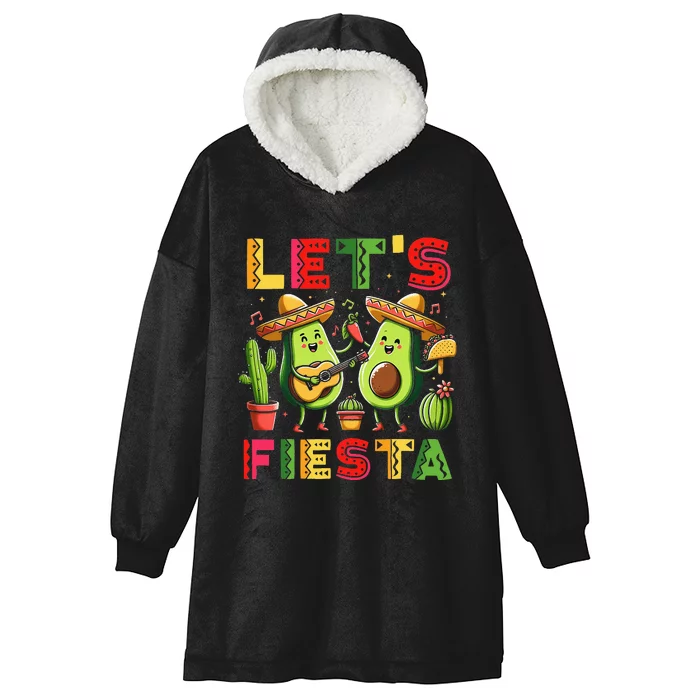 Lets Fiesta Cinco De Mayo Mexican Party Hooded Wearable Blanket