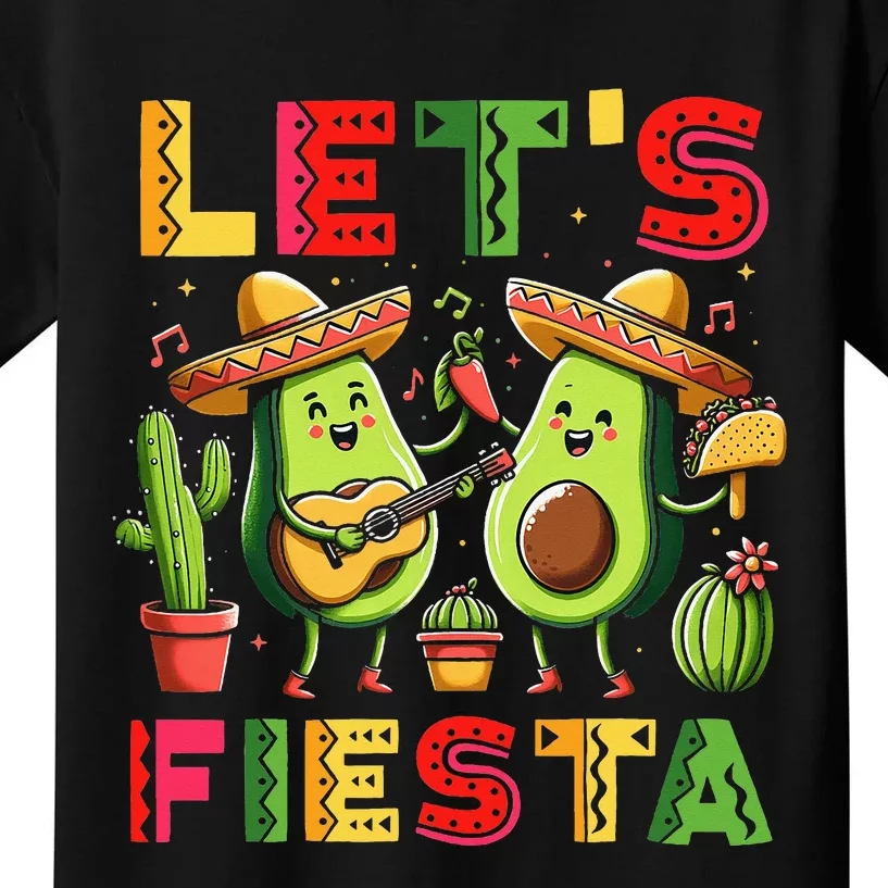 Lets Fiesta Cinco De Mayo Mexican Party Kids T-Shirt