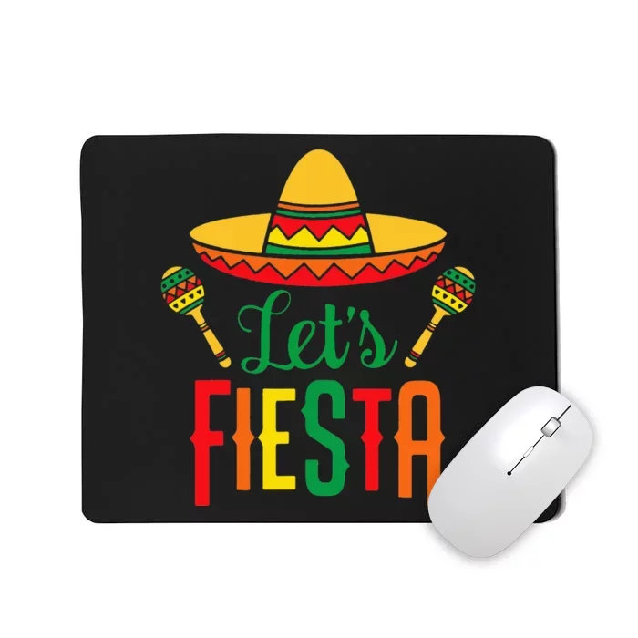 Let's Fiesta Cactus Sombrero Hat Gift Cinco De Mayo Mousepad