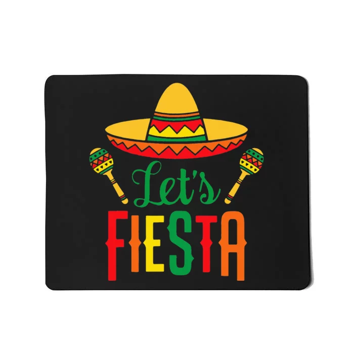 Let's Fiesta Cactus Sombrero Hat Gift Cinco De Mayo Mousepad