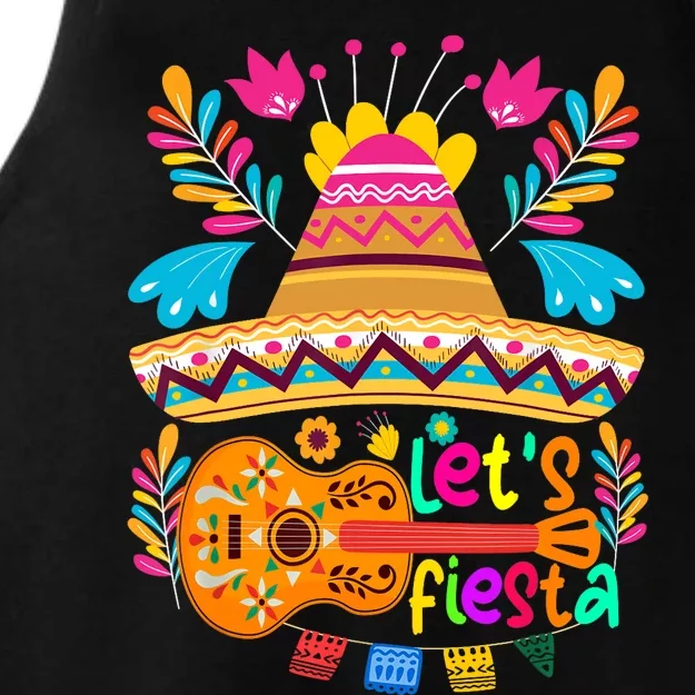 Let’s Fiesta Cinco de Mayo Mexican Fiesta 5 De Mayo Ladies Tri-Blend Wicking Tank