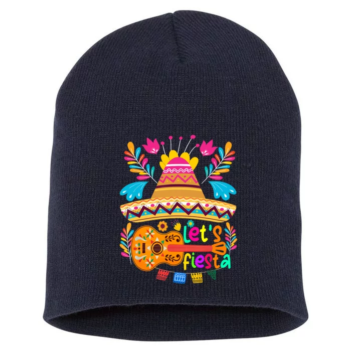 Let’s Fiesta Cinco de Mayo Mexican Fiesta 5 De Mayo Short Acrylic Beanie