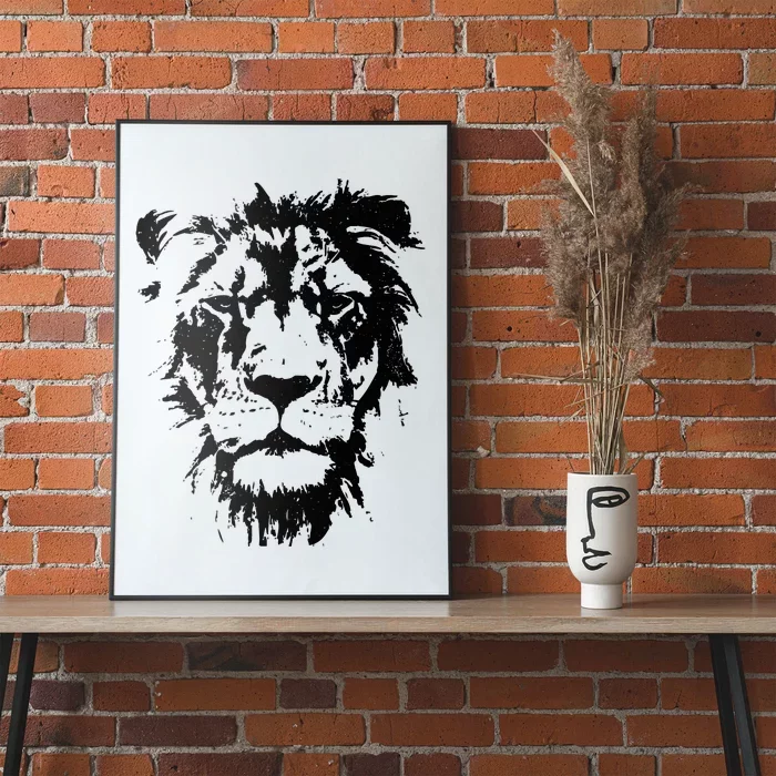 Lion Face. Cool Zoo Animals Zoo Keeper Poster