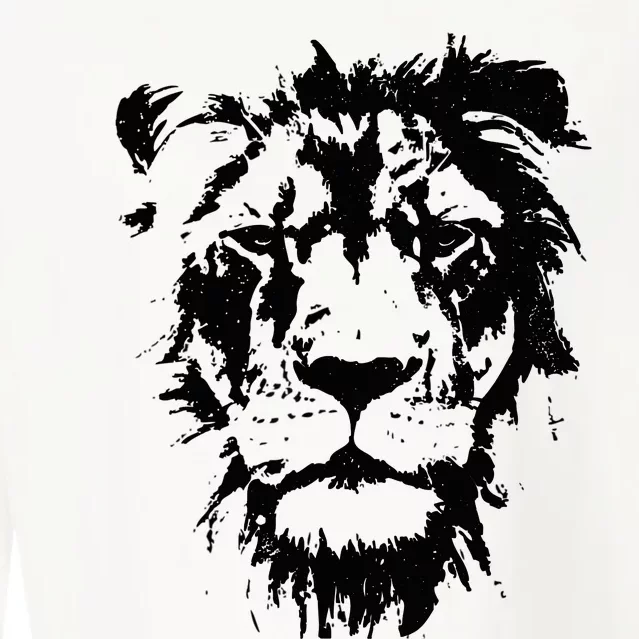 Lion Face. Cool Zoo Animals Zoo Keeper Cropped Pullover Crew