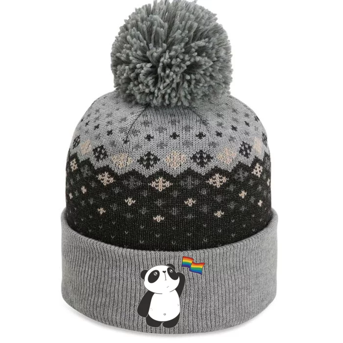 LGBTQ Flag Cute Panda The Baniff Cuffed Pom Beanie