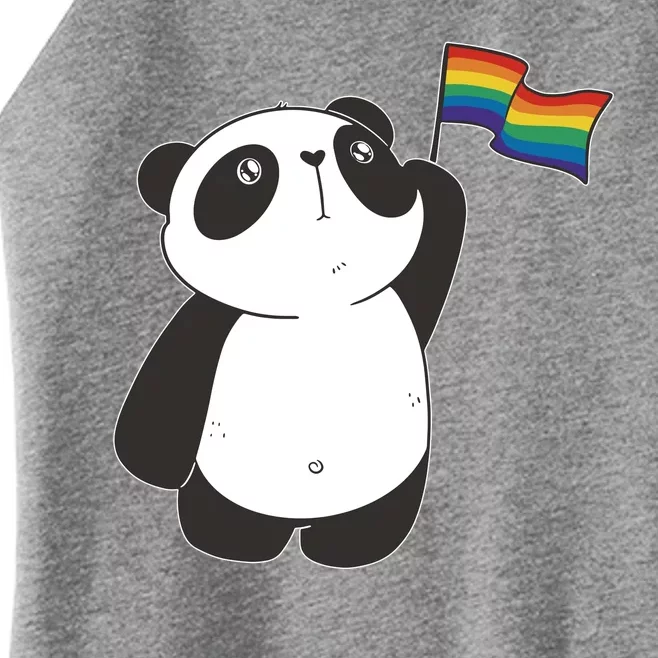 LGBTQ Flag Cute Panda Women’s Perfect Tri Rocker Tank