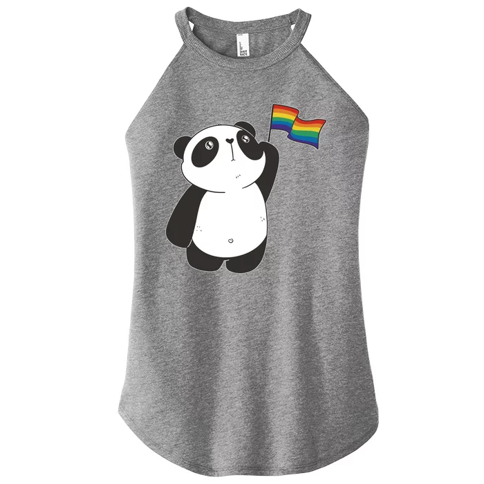 LGBTQ Flag Cute Panda Women’s Perfect Tri Rocker Tank