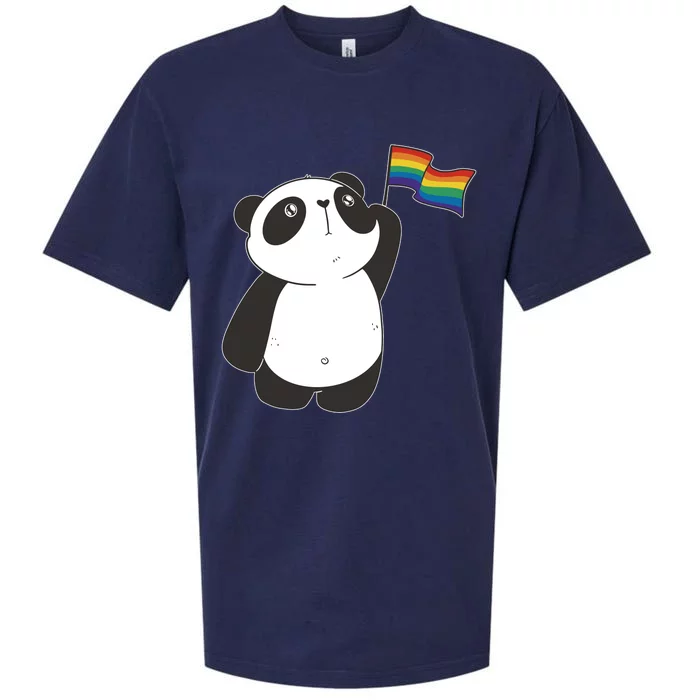 LGBTQ Flag Cute Panda Sueded Cloud Jersey T-Shirt