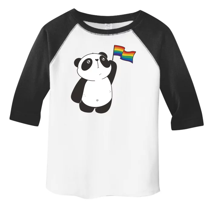 LGBTQ Flag Cute Panda Toddler Fine Jersey T-Shirt