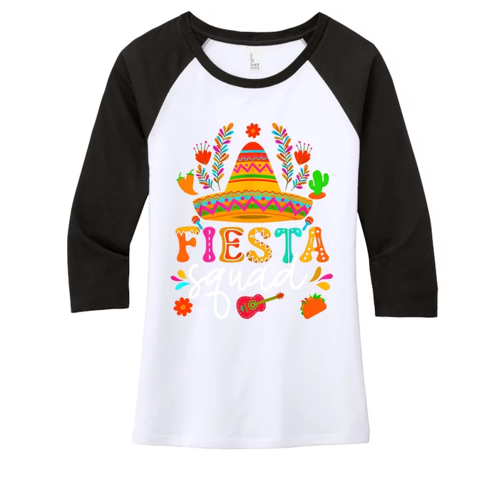 Let's Fiesta Cinco De Mayo Sombrero Squad 5 De Mayo Mexican Women's Tri-Blend 3/4-Sleeve Raglan Shirt