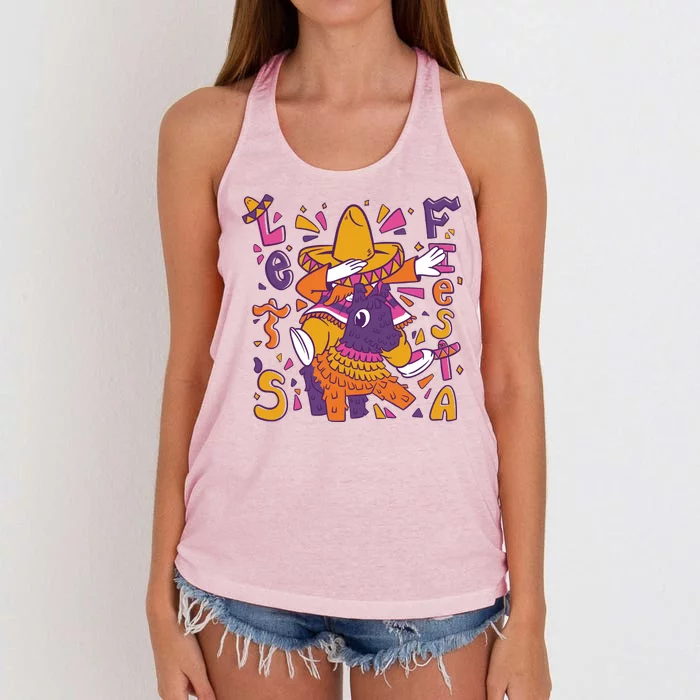 Let's Fiesta Cinco De Mayo Celebration Women's Knotted Racerback Tank