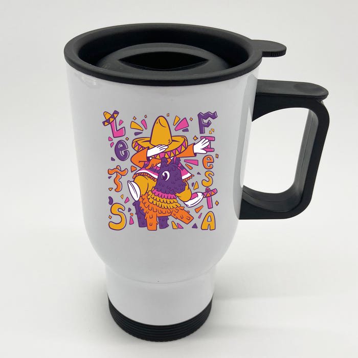 Let's Fiesta Cinco De Mayo Celebration Front & Back Stainless Steel Travel Mug