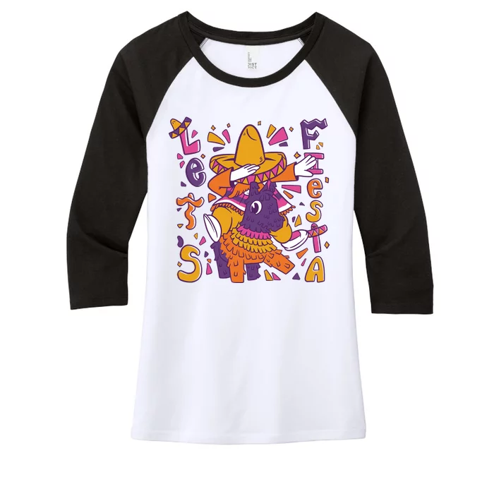 Let's Fiesta Cinco De Mayo Celebration Women's Tri-Blend 3/4-Sleeve Raglan Shirt